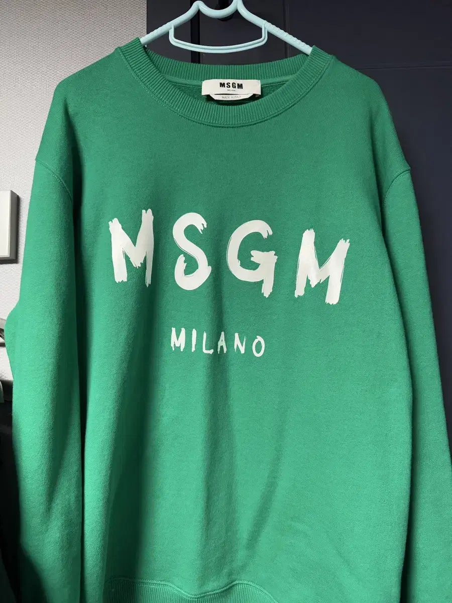 MSGM 로고 맨투맨 그린 L